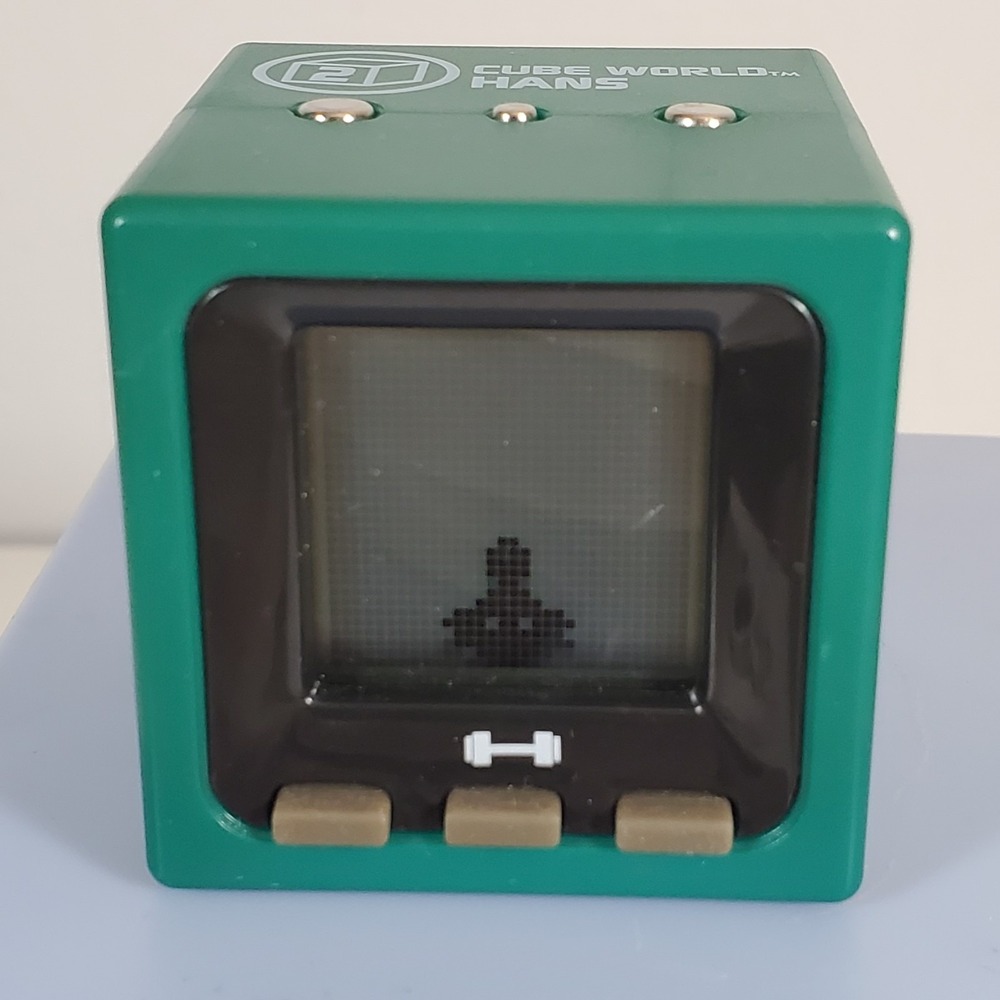 Radica Cube World Hans Series 2 Green 2006 Electronic Pocket Stickman Tested